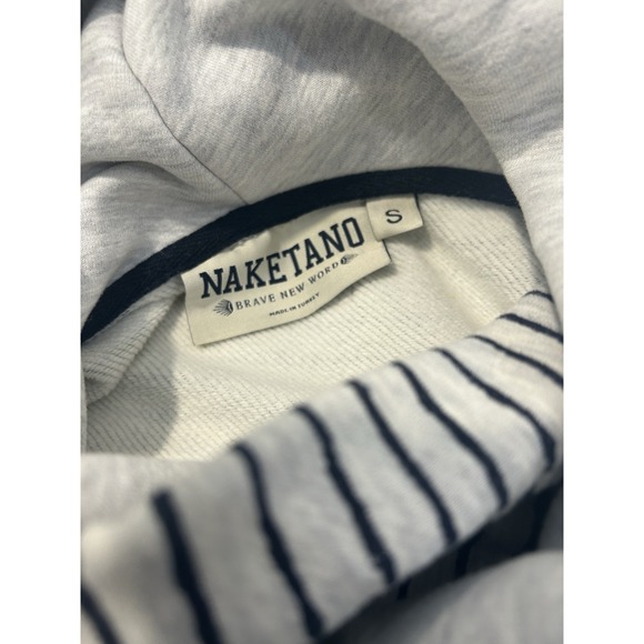 NAKETANO Darth X Striped Funnel Neck Pullover Hoodie Sweatshirt Size Small - Picture 3 of 7